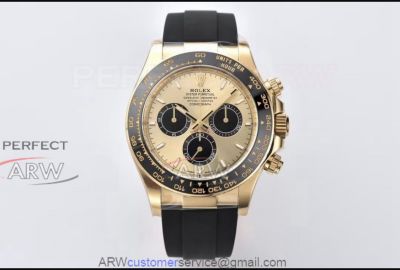 Super clone C factory Rolex 4131 Daytona gold dial 40mm chronograph watch 